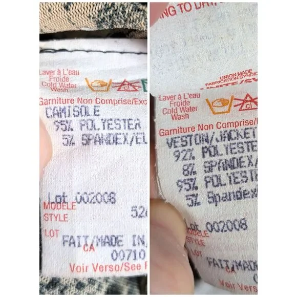 VINTAGE JOSEPH RIBKOFF Sequined Sheer Mesh Jacket & Tank Animal Floral US 10 - Picture 9 of 9